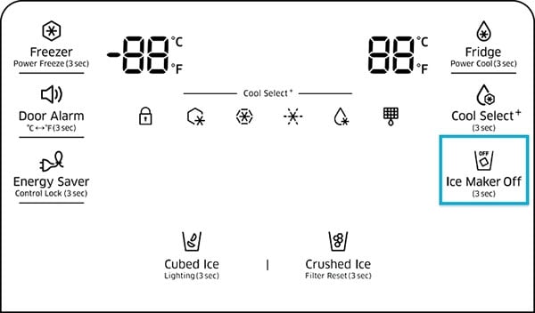 Turn OFF Samsung Ice Maker